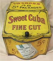 Yellow Sweet Cuba Tobacco Cannister  8"L