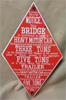 North Eastern Railway Porcelain Bridge Sign, 11"H