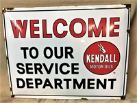 Porcelain Kendall Service Dept. Sign, 13"H x 16"L
