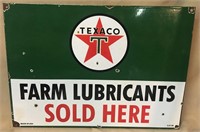 Porcelain Texaco Farm Lubricant Sign