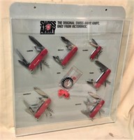 Swiss Army Knife Display Board, Real Knives