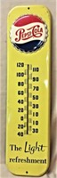Embossed Tin Pepsi Thermometer, 27'H x 7"L