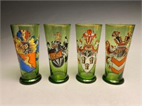 4 Theresienthal Historismus Armorial Beer Glasses