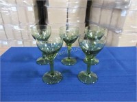 Cut glass crystal wine glasses