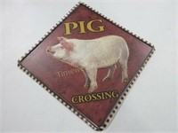 Tin sign - Pig Crossing