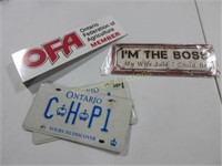 Tin signs and license plates