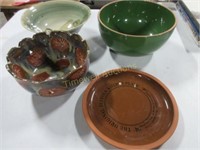 Pottery - three bowls and one plate