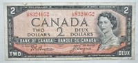1954 CAD $2 BABN Banknote