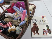 Basket of TY Beanies and Collectors guide