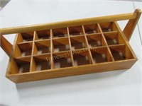 Woonden carrying tray with sections