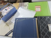 Box of stickers and scrapbooking supplies