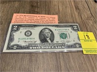 1976 Bicentennial $2 Note