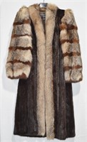 Ladies Mink & Fox Full Length Fur Coat