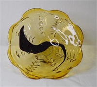 Vintage Art Glass Pedestal Dish