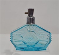 Art Deco Perfume Aqua Glass Bottle
