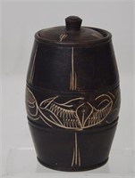 Dead Sea Stone Small Carved Lidded Jar c1950's
