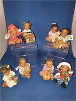 LOT OF 8 2 INCH AFRICAN AMERICAN BABIES