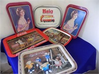 Lot of Advertising Trays and TV Trays