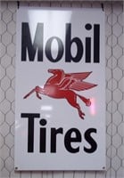 Porcelain Single Sided Mobil Tire Sign 30 x 16.5