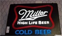 Miller High Life Lighted Beer Sign - Working 15x20