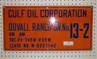 Gulf Oil Corp Porcelain Single Sided Sign 12 x 24