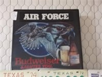 Lighted Air Force Budweiser Sign-Working-18 x 18