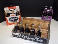 Wooden Grapette Soda Case W/ 2 Paper 6 Packs-*