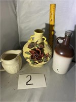 Small Pitcher,Brown Jug and Rose Vase