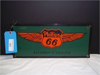 Porcelain Phillips 66 Aviation Gas Sign 8 x 18-*