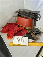 Vintage RED Cookie Cutters / Leather Bracelets