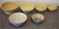 Old Kitchen Bowls, Watt, Blue Salt Glaze