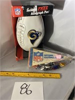 Rams Autographed Football and pendents