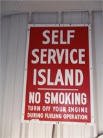 Metal Self Service Island Sign 36 x 24