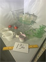 Misc. Lot of Glass includes Green Depression
