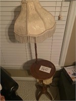 Standing Vintage Lamp w/Table and  Storage