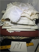 All of the Vintage Linens- Dollies, Table Cloths