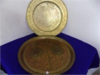 2 Large Brass Platters