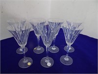 7 Crystal Wine Glasses