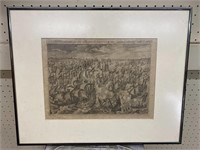 Antique Engraving of Spanish Armada 1588