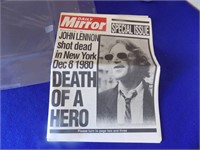 John Lennon Assassination Daily Mirror Paper
