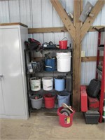 Wire Shelf with Assorted Hardware Buckets