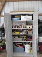 5-Shelf Metal Cabinet & Contents