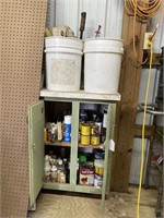 Miscellaneous Paint Supplies in Cabinet
