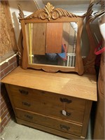 Antique Harp Mirror Dresser