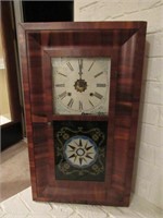 Antique Empire Clock with Painted Glass
