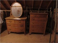 Antique Birdseye Maple Dresser Set