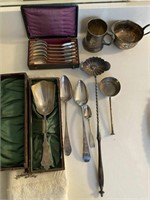 Assorted Silver Spoons & Cups