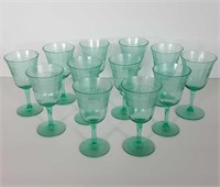 ETCHED DEPRESSION GLASS CORDIALS
