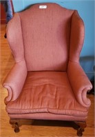 Wingback Chair w/ Tack Detail, Cabriole Legs