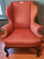Wingback Chair w/ Tack Detail & Cabriole Legs